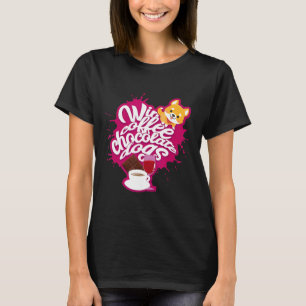 Corgi Hond Corgi Hond Drinkt Koffie Rode Wijn T-shirt