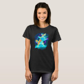 Corgi-hond die retro breakdancing danst Danser T-shirt (Voorkant volledig)