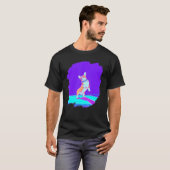 Corgi-hond die retro breakdancing danst danser t-shirt (Voorkant volledig)
