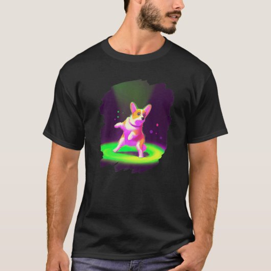 Corgi-hond die retro breakdancing danst Danser T-shirt (Voorkant)