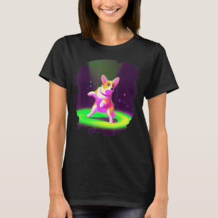 Corgi-hond die retro breakdancing danst danzer t-shirt