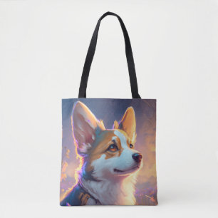 Corgi Hond Dier Portret Schilderij Pet Karakter Tote Bag