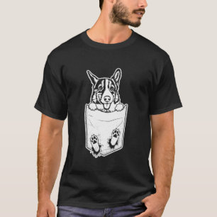 Corgi hond DOG gescheurd in zak kunst grafisch the T-shirt