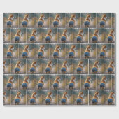 Corgi hond draagt blauwe jean shorts cadeaupapier (Vlak)