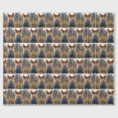 Corgi Hond Dragen Denim Shorts Cadeaupapier (Vlak)