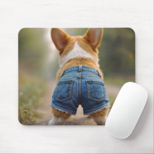 Corgi Hond Dragen Denim Shorts Muismat