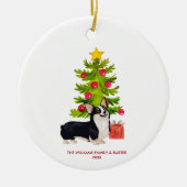 Corgi-hond gepersonaliseerde Kerstmis Keramisch Ornament (Voorkant)