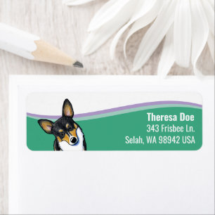 Corgi Hond Golf Adreslabel Etiket