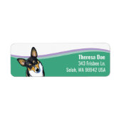 Corgi Hond Golf Adreslabel Etiket (Voorkant)