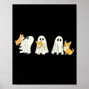 Corgi hond Halloween Geest Poster