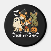 Corgi Hond Halloween Kostuum Spooky Magneet (Voorkant)