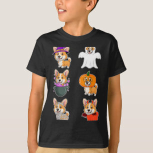 Corgi Hond Halloween Spoken Griezelfant Horror Cor T-shirt