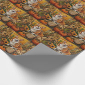 Corgi Hond Herfst Oogst Thanksgiving Cadeaupapier (Hoek)