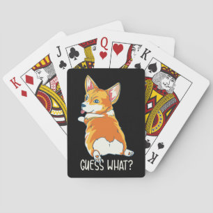 Corgi hond huisdier eigenaar raden wat knevel pokerkaarten