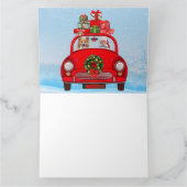 Corgi-hond in auto met kerstman kaart (Binnen)