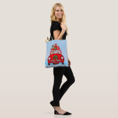 Corgi-hond in auto met kerstman tote bag (Op model)