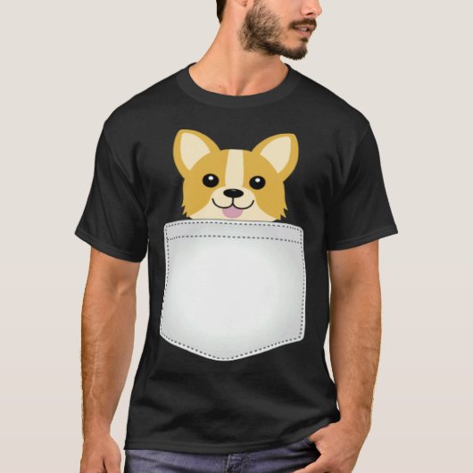 Corgi-hond in borstzak t-shirt (Voorkant)