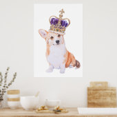 Corgi-hond in de kroon poster (Keuken)