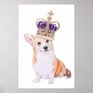 Corgi-hond in de kroon poster