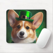 Corgi-hond in St. Patrick's Day-jurk Muismat (Met muis)