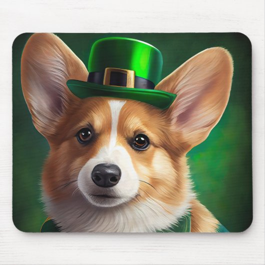 Corgi-hond in St. Patrick's Day-jurk Muismat (Voorkant)