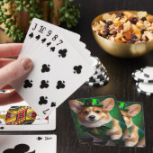 Corgi-hond in St. Patrick's Day-jurk Pokerkaarten (Insitu)