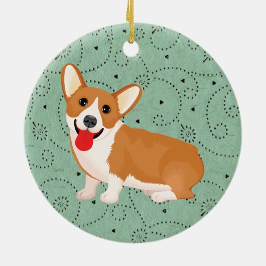 corgi hond keramisch ornament (Achterkant)