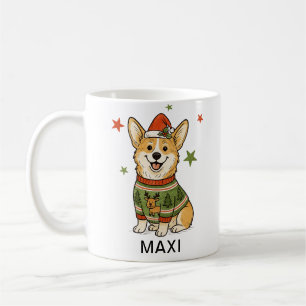 Corgi hond kerst trui Santa hoed Koffiemok