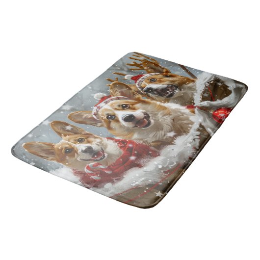 Corgi Hond Kerstfeest Badmat (Gekanteld)