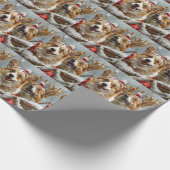 Corgi Hond Kerstfeest Cadeaupapier (Hoek)