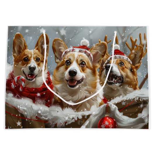 Corgi Hond Kerstfeest Groot Cadeauzakje (Voorkant)