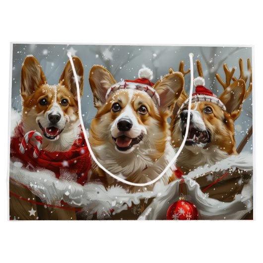 Corgi Hond Kerstfeest Groot Cadeauzakje (Achterkant)
