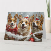 Corgi Hond Kerstfeest Kaart (Voorkant)