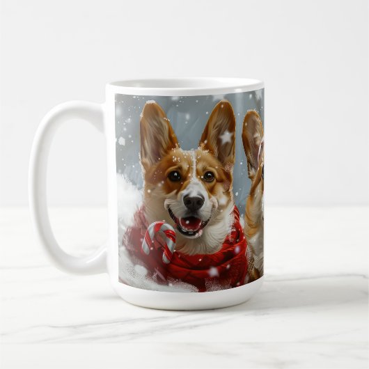 Corgi Hond Kerstfeest Koffiemok (Links)