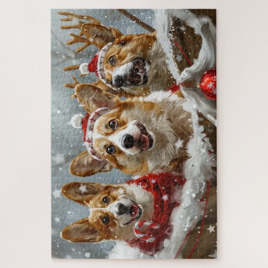 Corgi Hond Kerstfeest Legpuzzel (Verticaal)
