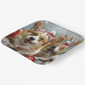 Corgi Hond Kerstfeest Papieren Bordje (Gebogen)