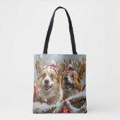 Corgi Hond Kerstfeest Tote Bag (Voorkant)