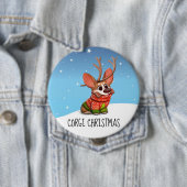 Corgi-hond kerstknop ronde button 4,0 cm (In situ)