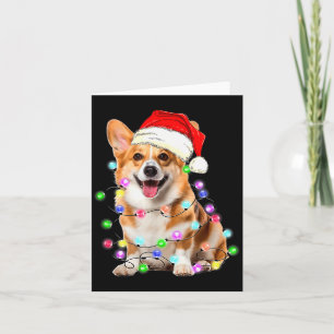 Corgi hond kerstlichten pyjama grappig  kaart