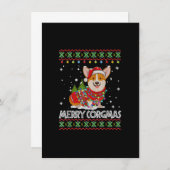 Corgi Hond Kerstman Muts Kerst Pak Corgi Hond Xmas Kaart (Voorkant / Achterkant)