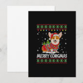 Corgi Hond Kerstman Muts Kersttrui Hond Xmas Pyjam Kaart (Voorkant / Achterkant)