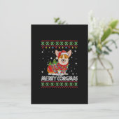 Corgi Hond Kerstman Muts Kersttrui Hond Xmas Pyjam Kaart (Staand voorkant)