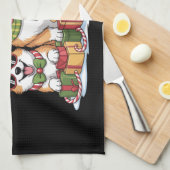 Corgi Hond Kerstmis Moeder Hond Liefhebber Kerstca Theedoek (Quarter Fold)