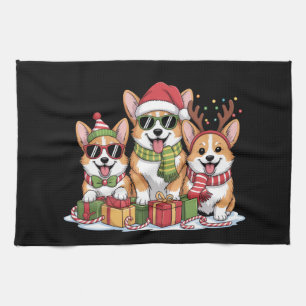 Corgi Hond Kerstmis Moeder Hond Liefhebber Kerstca Theedoek