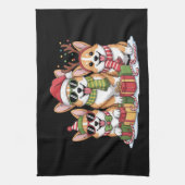 Corgi Hond Kerstmis Moeder Hond Liefhebber Kerstca Theedoek (Verticaal)