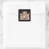 Corgi Hond Kerstmis Moeder Hond Liefhebber Kerstca Vierkante Sticker (Tas)