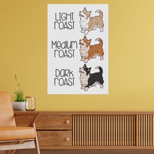 Corgi Hond & Koffie Poster (Woonkamer 2)