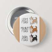 Corgi Hond & Koffie Ronde Button 7,6 Cm (Voorkant /achterkant)