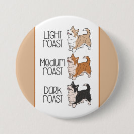 Corgi Hond & Koffie Ronde Button 7,6 Cm