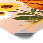 Corgi hond kroon van zonnebloemen muur art decor poster (Hoek)